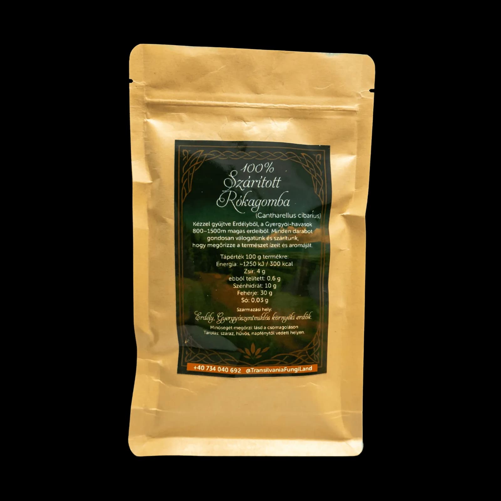 100% Dried Chanterelles (Cantharellus cibarius)